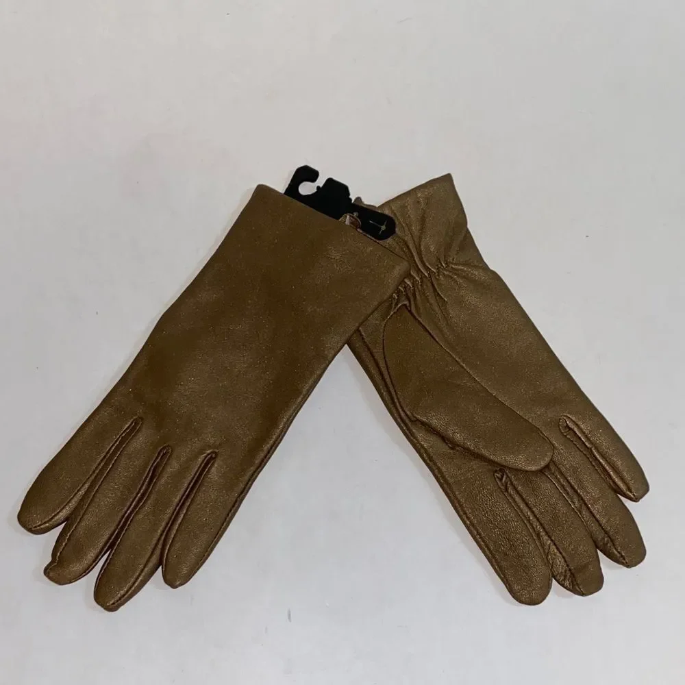 Women’s Classic Brown Shell 💯% Leather Gloves - Refined Everyday Style